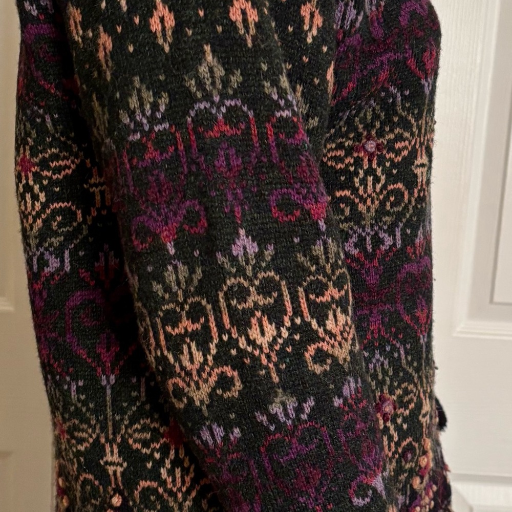 Vtg Women’s Icelandic Designs Wool Lined Zip Up Sweater Jacket Size S - Picture 3 of 16